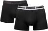 Puma Men's 2-Pack Placed Logo Boxers Black S Zwart online kopen