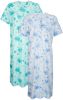 Harmony Nachthemd met contrasterende stiksels Mint/Lichtblauw online kopen