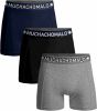 Muchachomalo Solid1010 367 3 pack boxershorts black/blue/grey melee online kopen