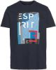 ESPRIT Men Casual T shirt met printopdruk navy online kopen