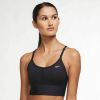Nike Dri FIT Indy Lange padded sport bh met lichte ondersteuning Black/White Dames online kopen