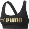 Puma fit medium impact sportbh zwart/goud dames online kopen