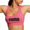 Puma fit medium impact sportbh roze/zwart dames online kopen