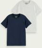 Scotch & Soda Basic T shirt met ronde hals in 2 pack online kopen