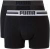 Puma Men's 2-Pack Placed Logo Boxers Black S Zwart online kopen