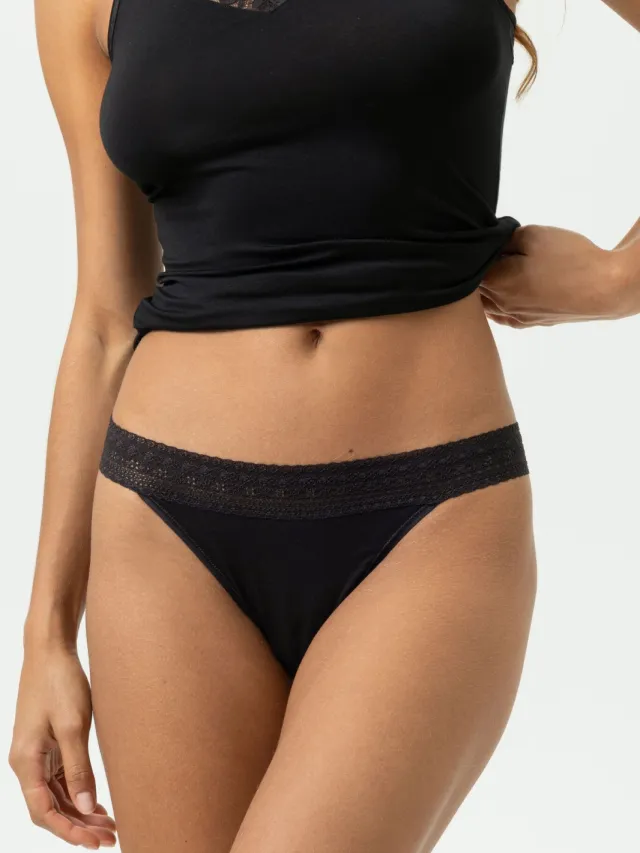 Mey String Serie Modal Lace Zwart