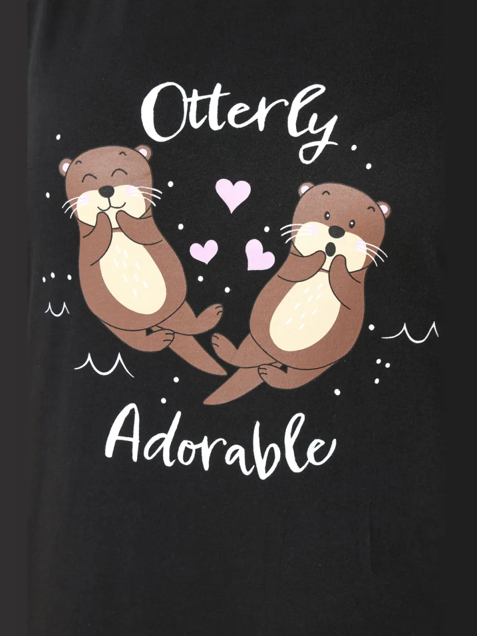 Yours Zwarte 'Otterly Adorable' Midaxinachthemd-68, foto 5