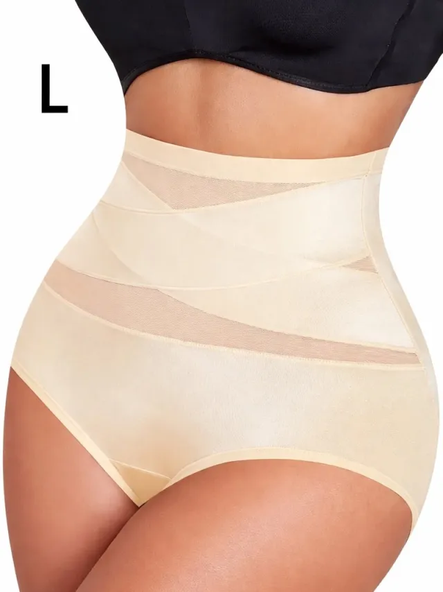 Cheaperito Corrigerend Ademend Ondergoed Met Hoge Taille Voor Dames | Heupliftende Bodyshaper Slipje I Tailletrimmers I Correctie Buik Ondergoed | Maat L I Beige