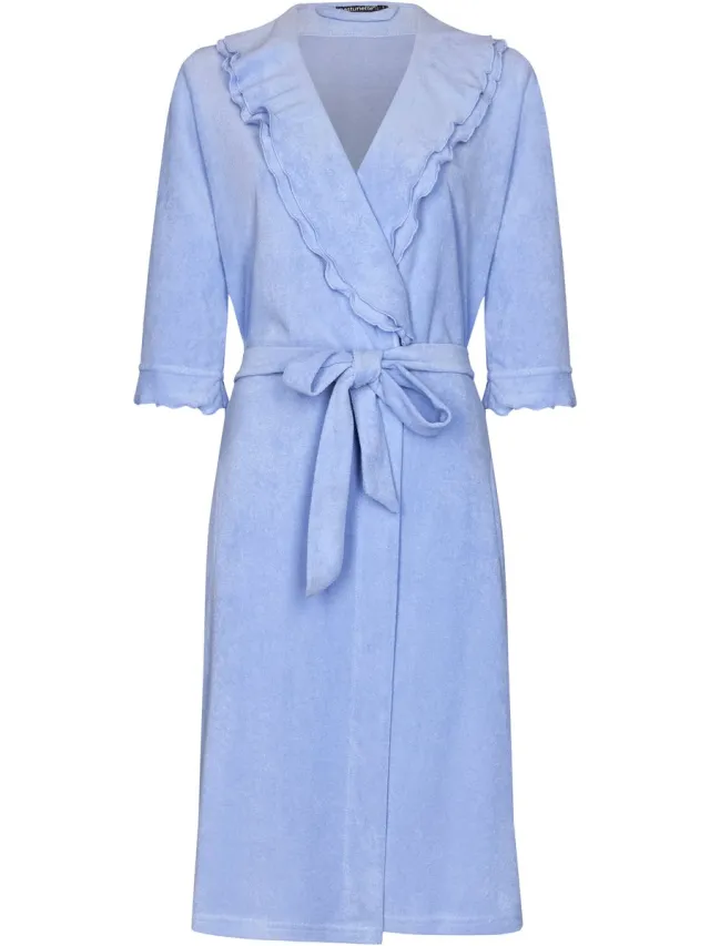 Pastunette Badjas Pastunette Premium - Ruffle - Blauw - Badstof