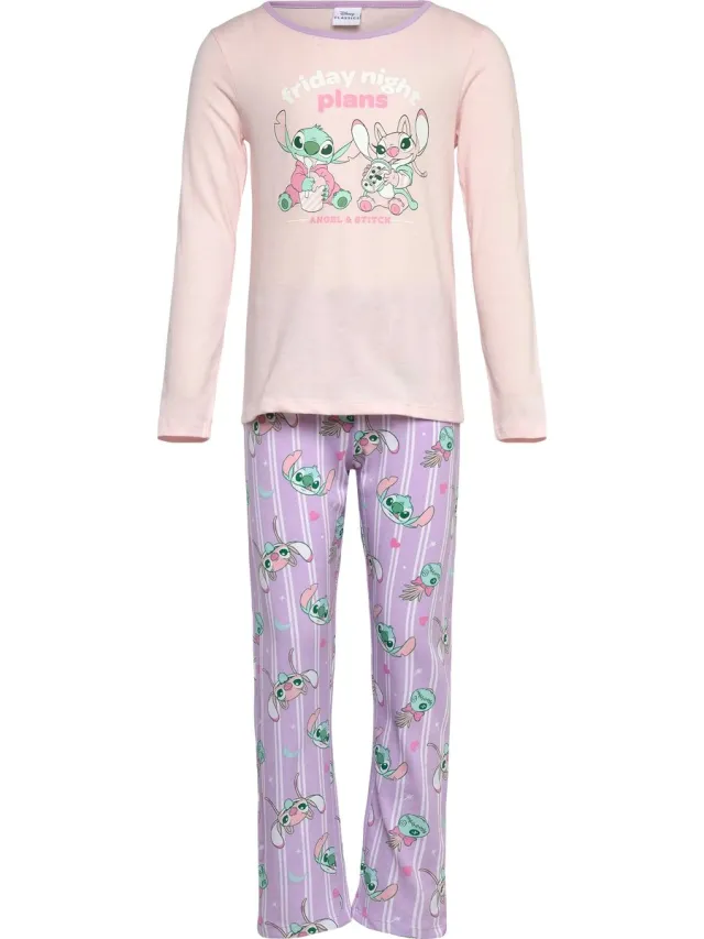 Disney Lilo en Stitch pyjama - Roze - Meisjespyjama - 100% katoen multi colour