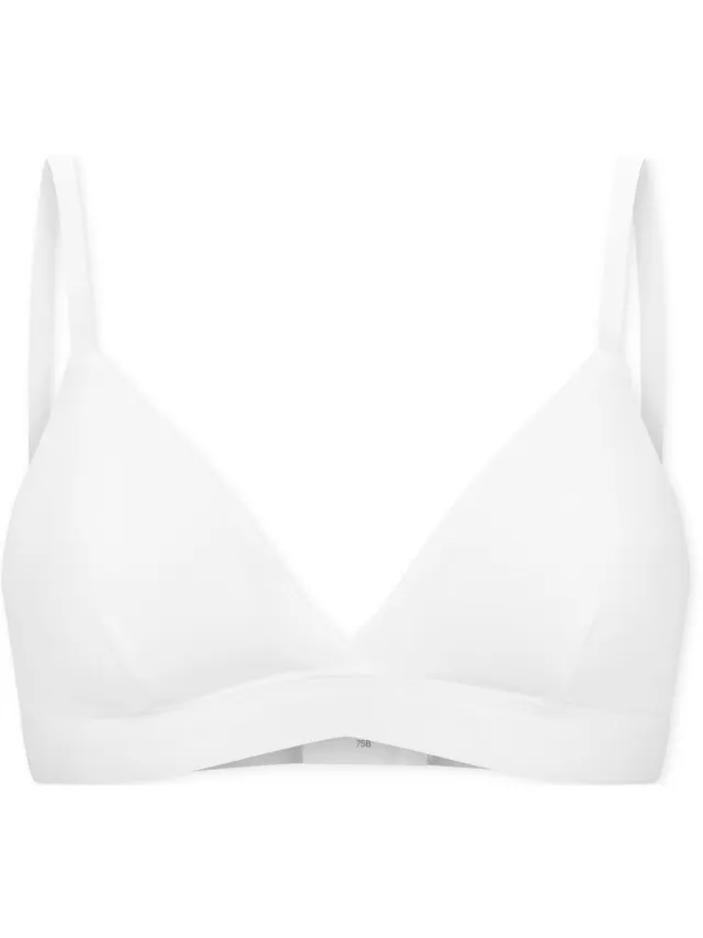 Schiesser Pure Rib bh (1-pack) - dames beha zonder beugel dubbelrib biologisch katoen uitneembare pads zwart