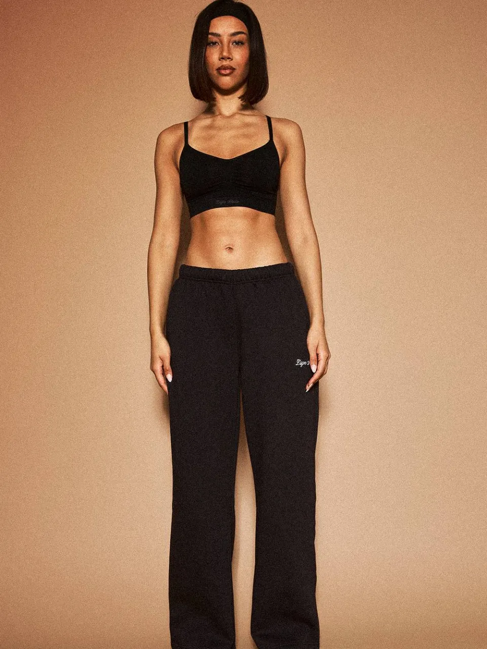 Dames Dsgn Studio Naadloze Bralette Met Gerimpelde Voorkant zwart, foto 2