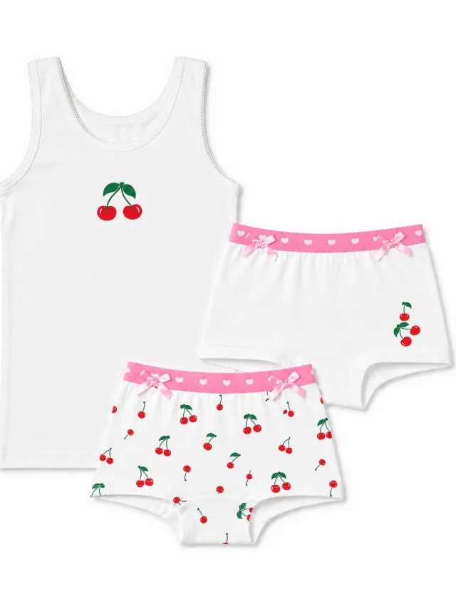 Frogs & Dogs Funderwear kersen wit