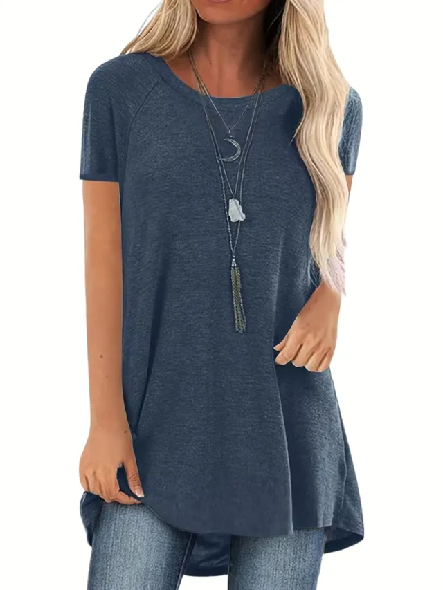 Currero Topje Dames - Top Kleding - Shirt - Blouse - Kort - Volwassen - Zeeblauw Zee blauw