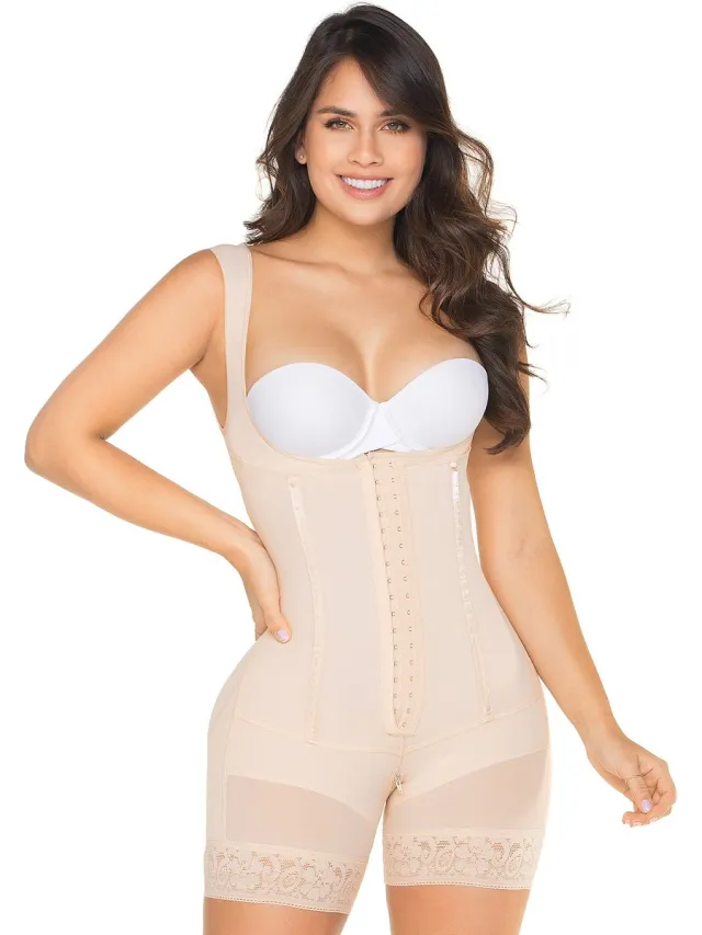MariaE Maria E Colombiaanse Faja FU127 beige M - Drukpak BBL Liposuctie Buikwandcorrectie Postoperatief