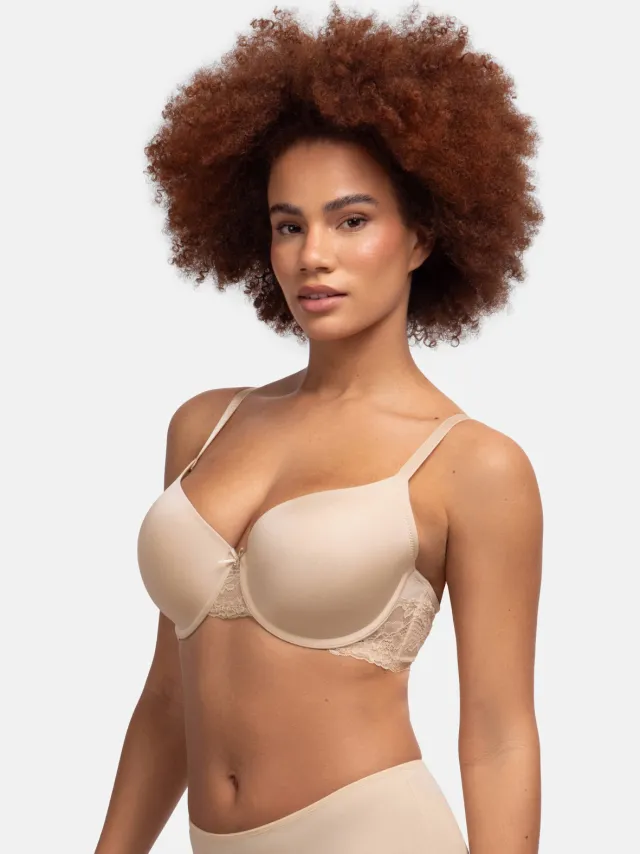Dorina Curve Adele voorgevormde T-shirt-bh met beugel wit Lichtbeige