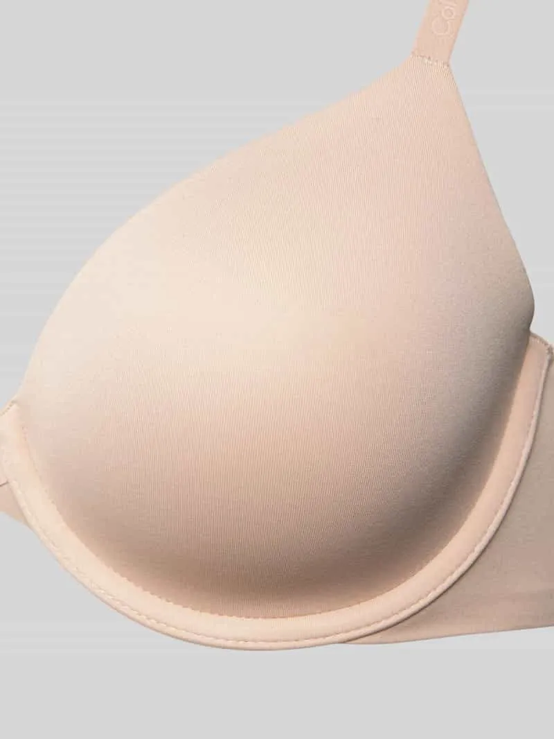 Calvin Klein Beha met cups en verstelbare bandjes, model 'PERFECTLY FIT' beige, foto 3