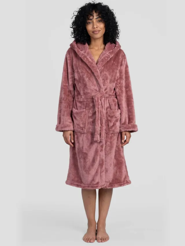 Dreamcovers fleece badjas - oudroze
