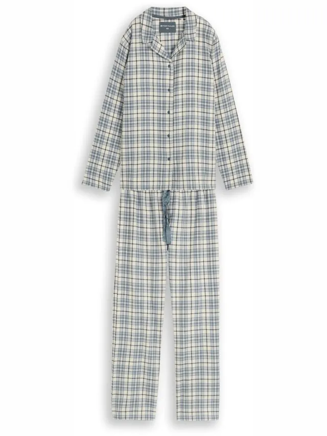 Tom Tailor Pyjamaset met ruitjespatroon van katoen - green-medium-check