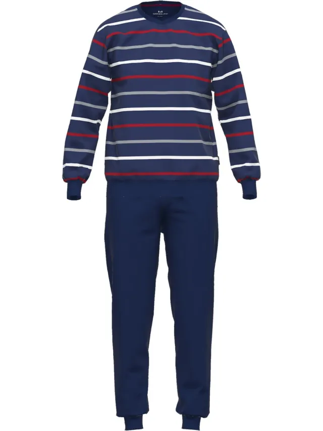 Götzburg Gotzburg heren pyjama - 452031 - Streep - NOS - 58 Blauw