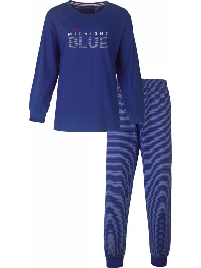 Irresistible Dames Pyjama - Lange Mouwen - Kobalt Blauw