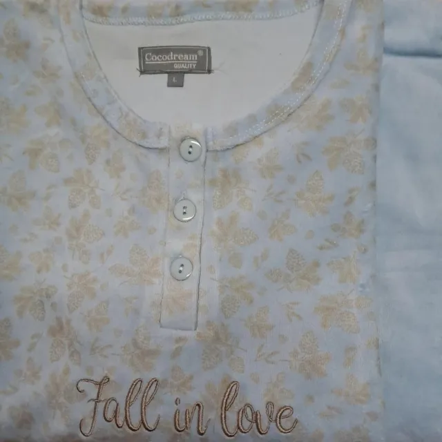 Cocodream Quality Cocodream dames pyjama velours - Fall in love - blue Blue, fall in love