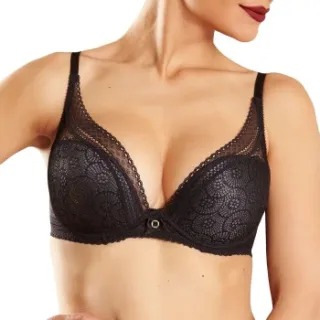 Chantelle Festivite Lace Plunge bh zwart Beige,Zwart