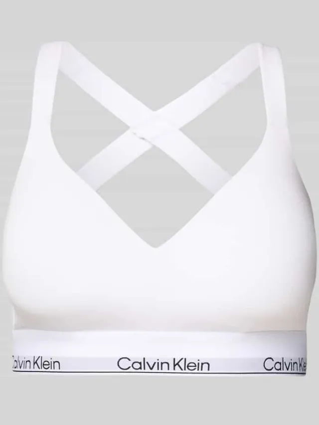 Calvin Klein Bralette met gewatteerde cups, model 'Lift' Wit