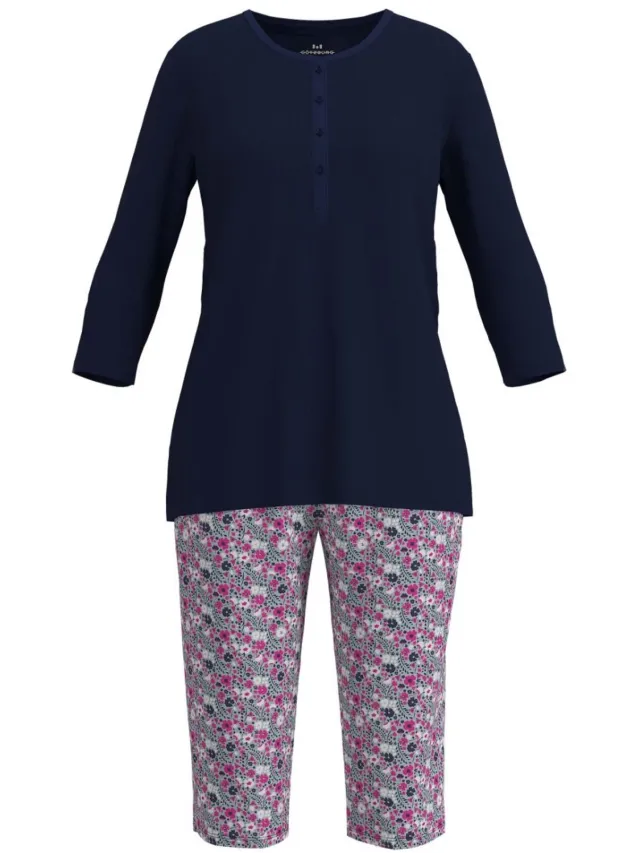 Götzburg Gotzburg dames Capri Pyjama 250279 625 Blau motief