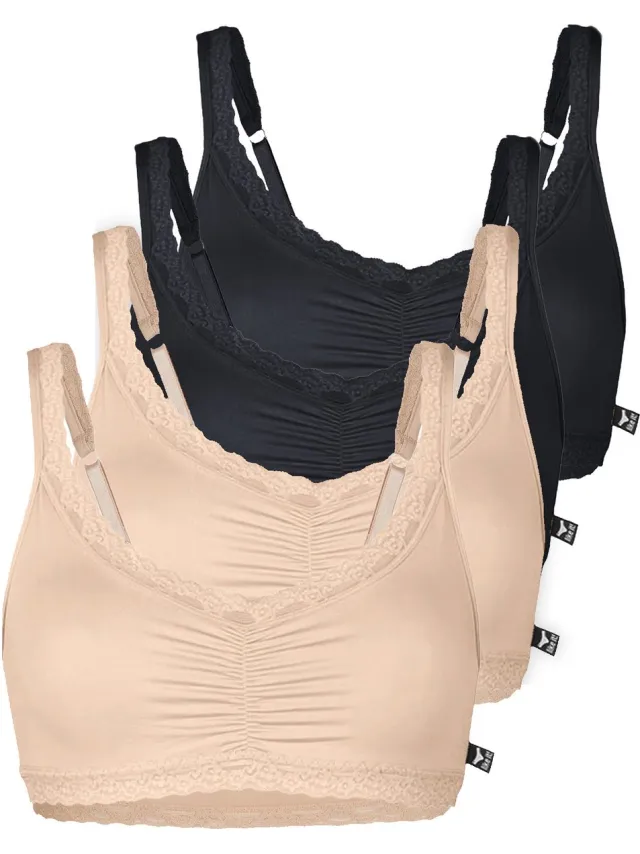 Like it! 4-pack Soft bh Olivia schwarz-nude