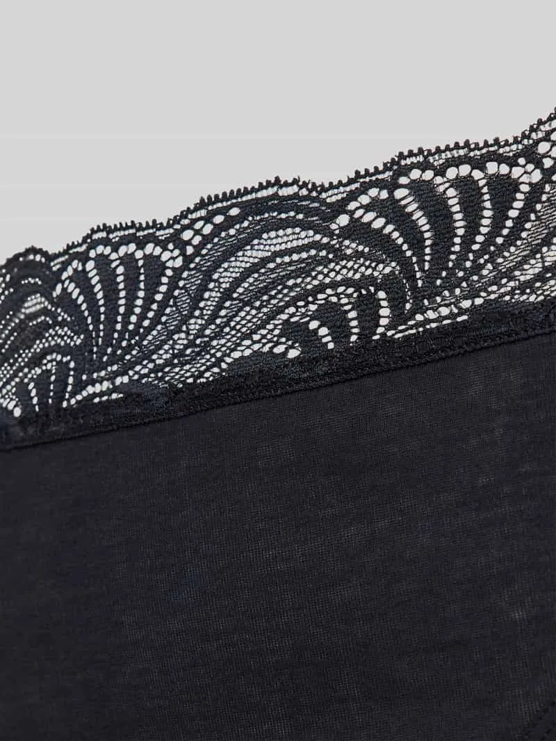 Hanro Slip met kanten details zwart, foto 3