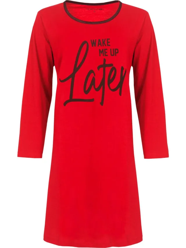 Temptation Dames Nachthemd - Bigshirt - Rood