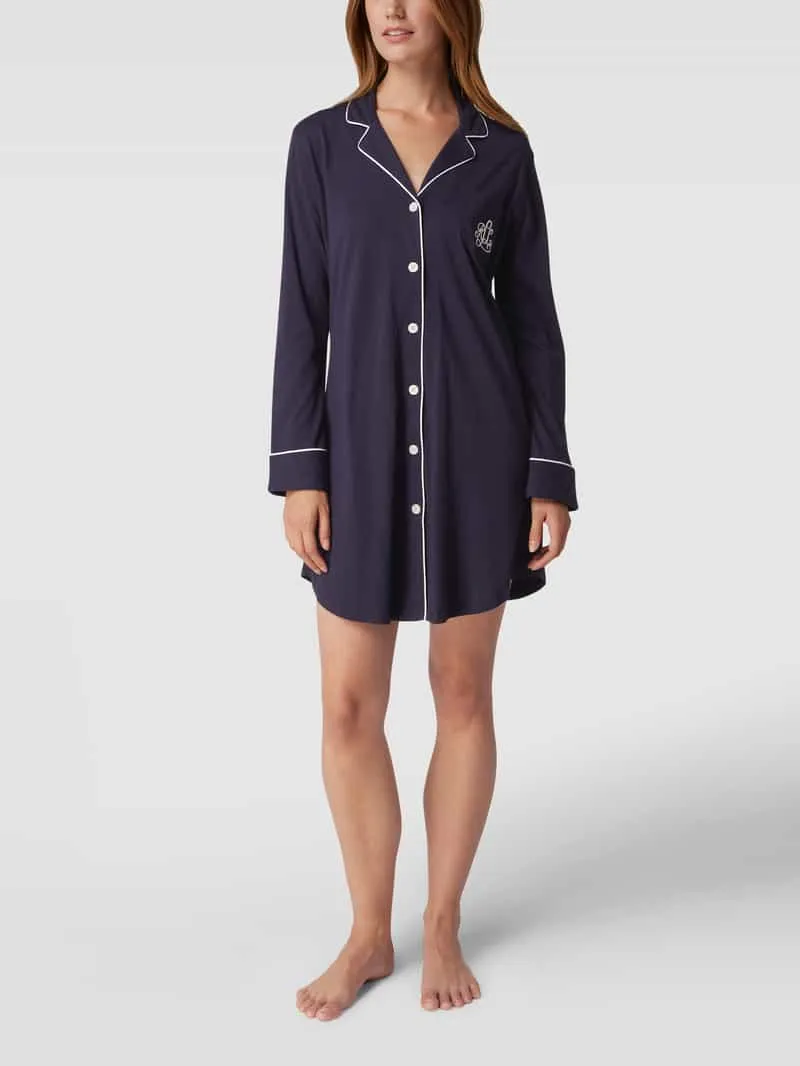 Lauren Ralph Lauren Nachthemd met contraststrepen Donkerblauw