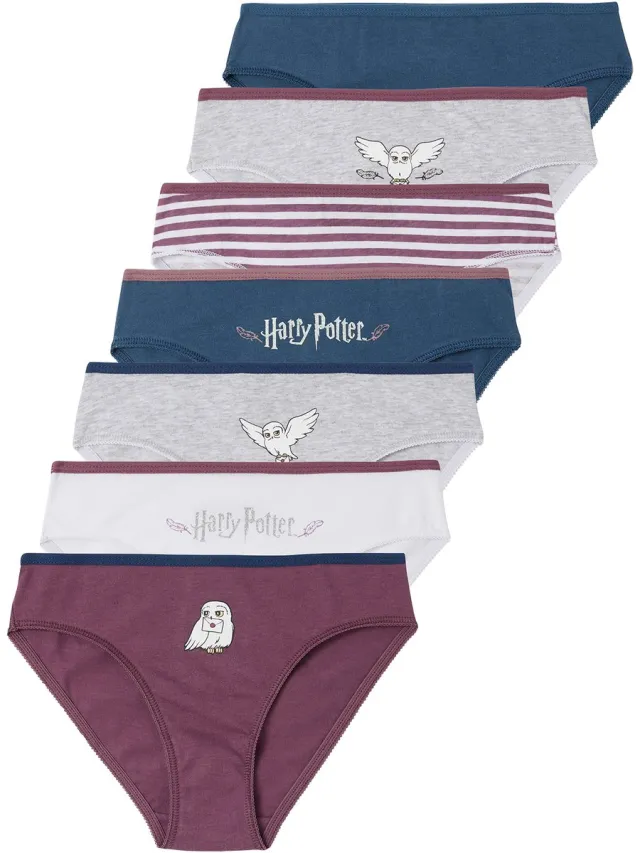 vertbaudet Set van 7 Harry Potter® meisjesslips pruim