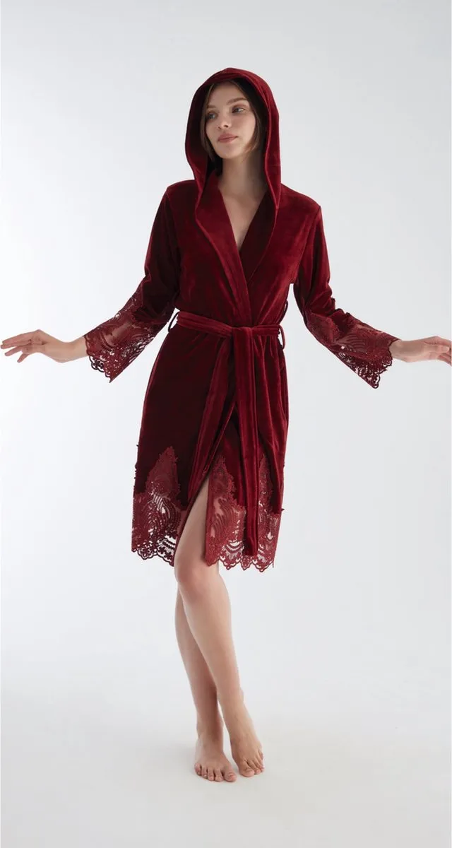 A Sense of Love Dames Badjas /Ochtendjas Kamilla / Bordeaux /