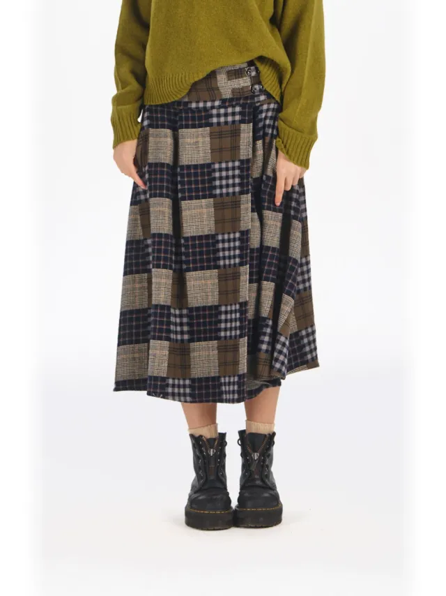 KOMODO dames vegan Wikkelrok Harriet Navy Mish Mash, foto 2