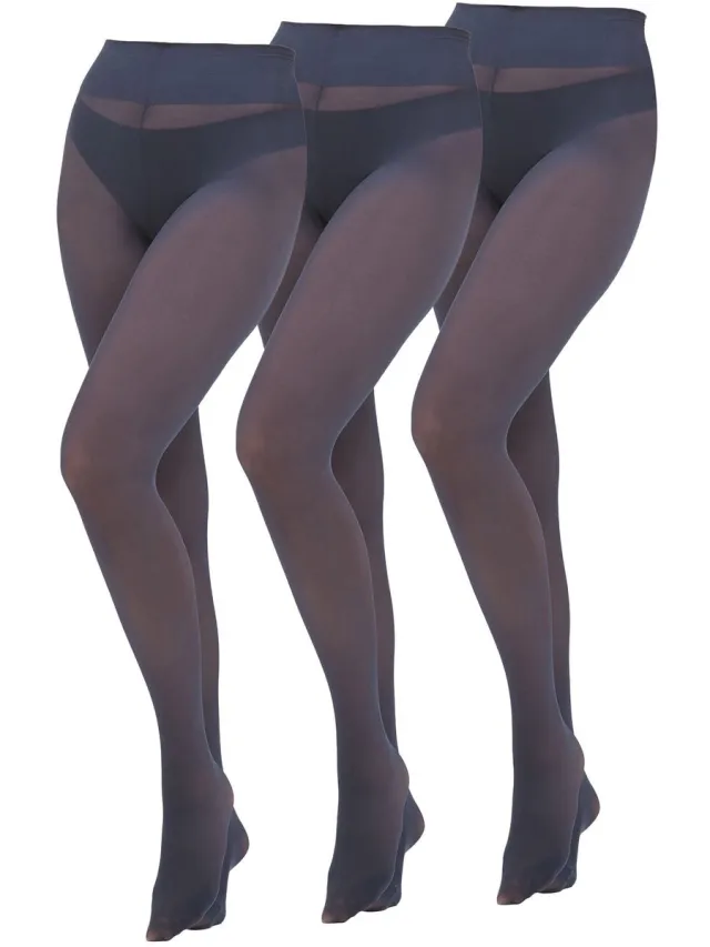 Next Dames - Set van 3 ondoorschijnende panty's van 60 denier - Blauw