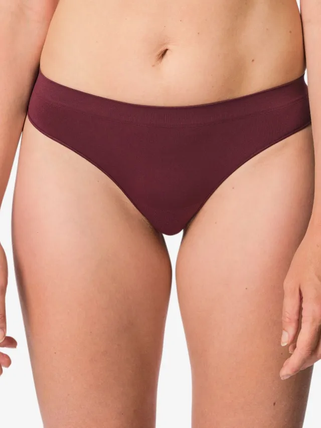HEMA Damesstring micro naadloos donkerrood (donkerrood)