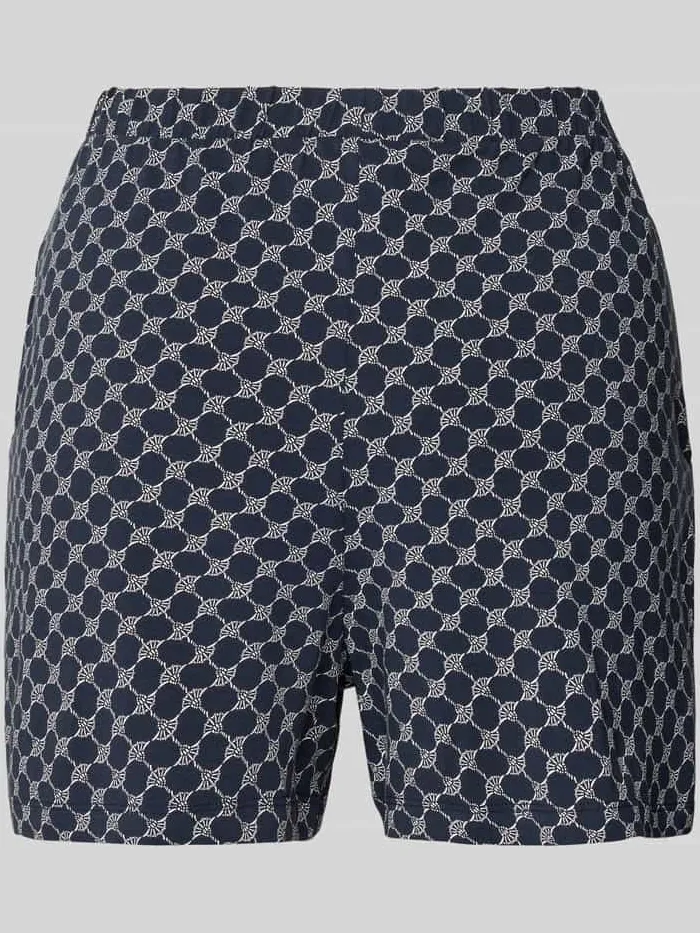 Joop! regular fit korte zijden pyjamabroek met elastische band 'Kornblume' marineblauw, foto 2