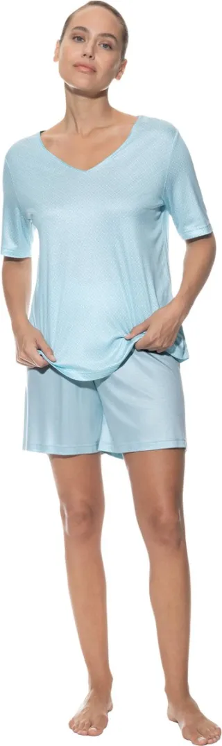 Mey Female - Pyjama kort Serie Little Tiles Blue Paradise