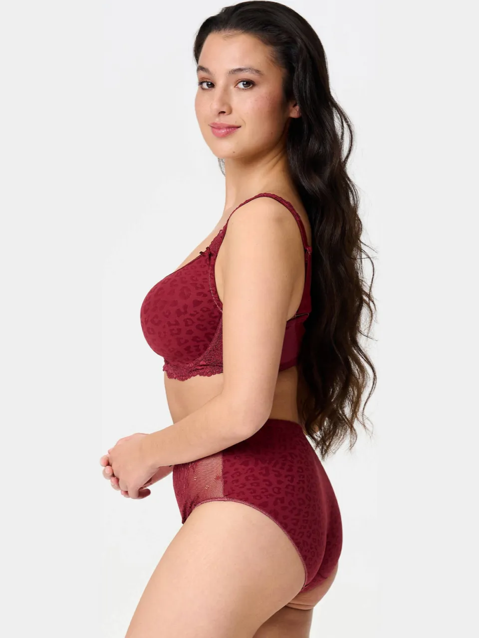 Lingadore uni-fit plus voorgevormde bh met beugel donkerrood, foto 3