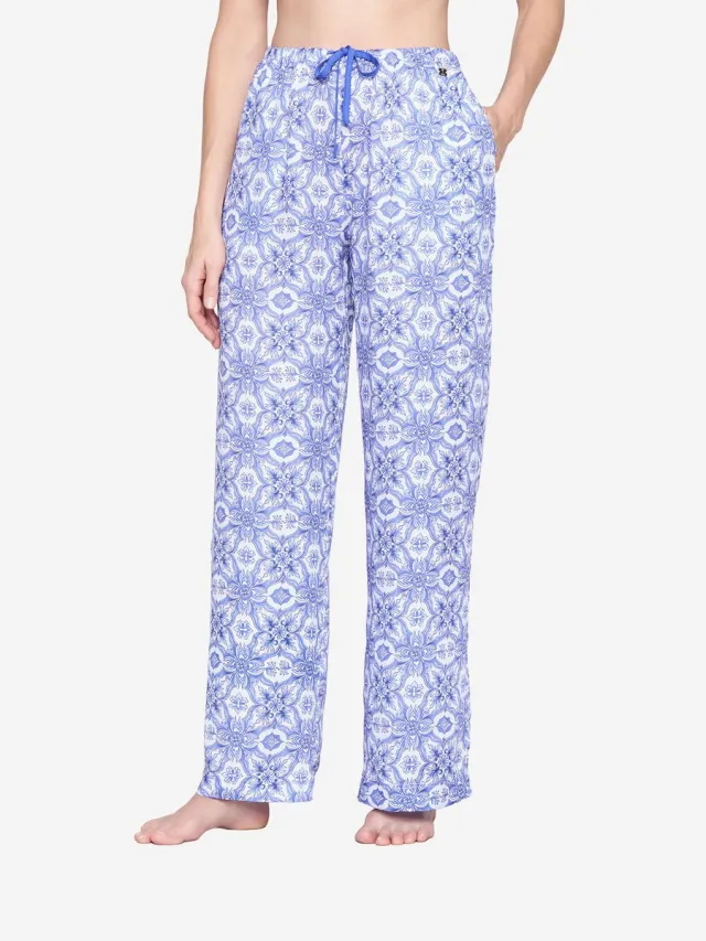 Joop! Pyjamahose Floral oogverblindend blauw