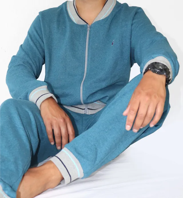 MEQ Heren Huispak - Sportief - Katoen - Blauw Melange
