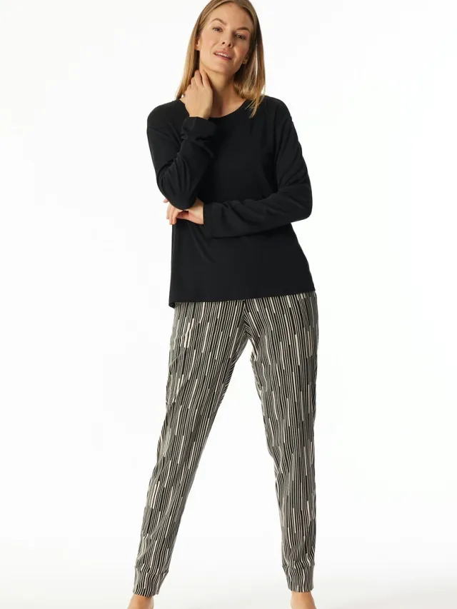 Schiesser Pyjama lang - Dames - Pyjamas zwart