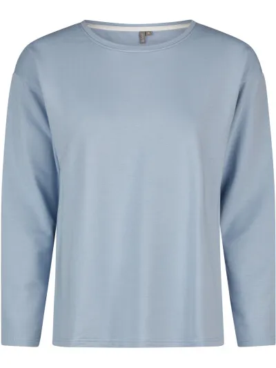 By Louise Dames huispak broek + sweater effen blauw, foto 2