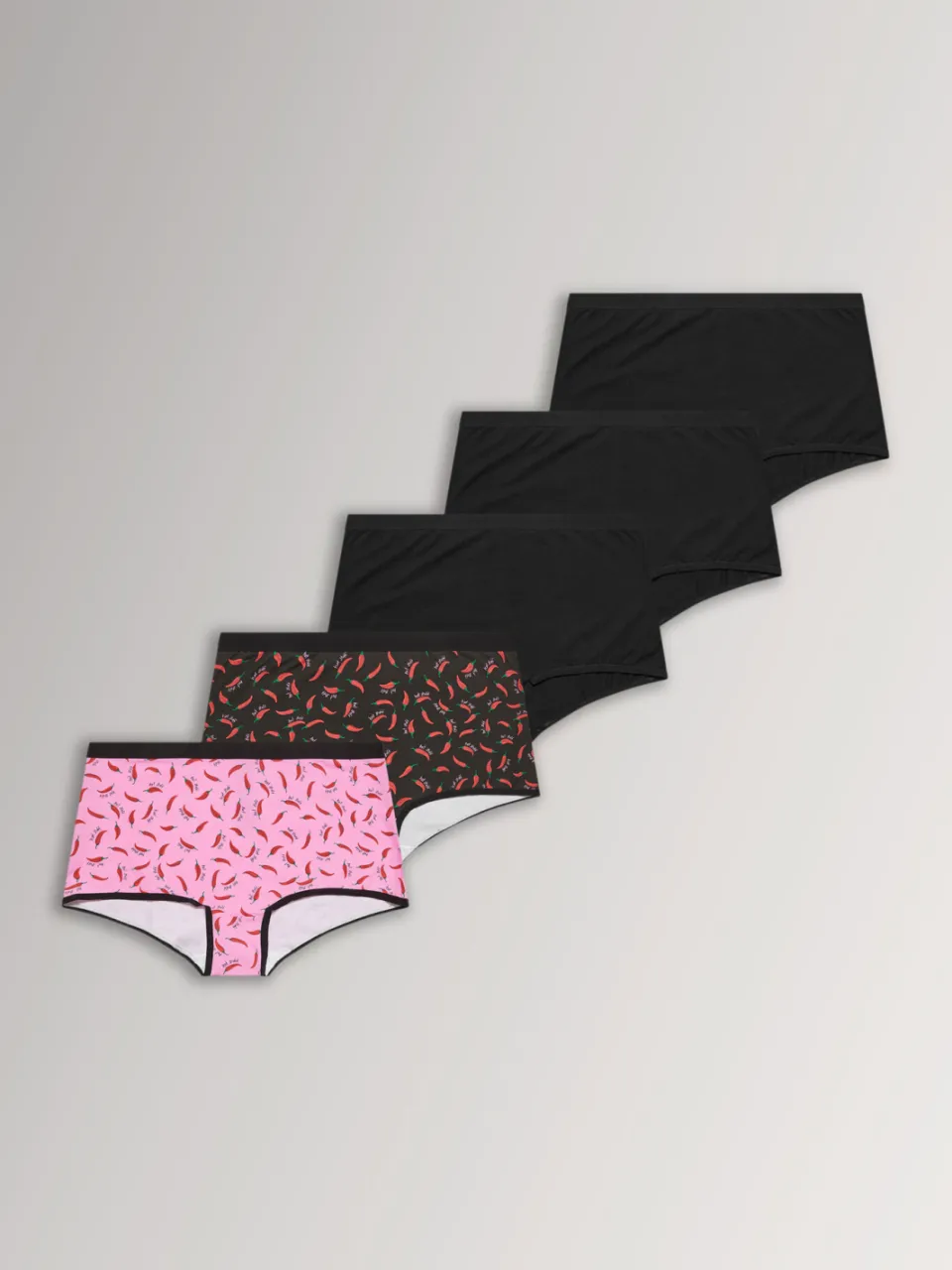 Yours 5Pack Zwarte Shorts Met Chiliprint-64, foto 2