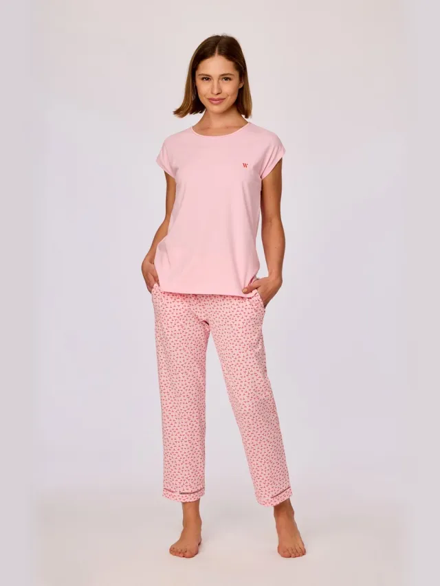 Woody pyjama dames - lichtroze - 261-10-WPH-Z/421