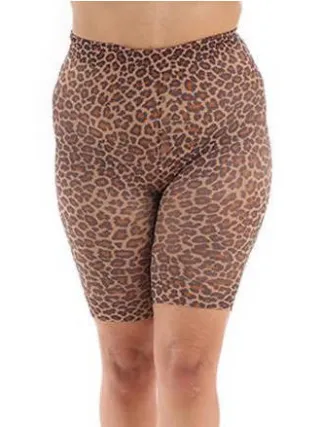 Pamela Mann biker short met luipaardprint Bruin/rood/zwart