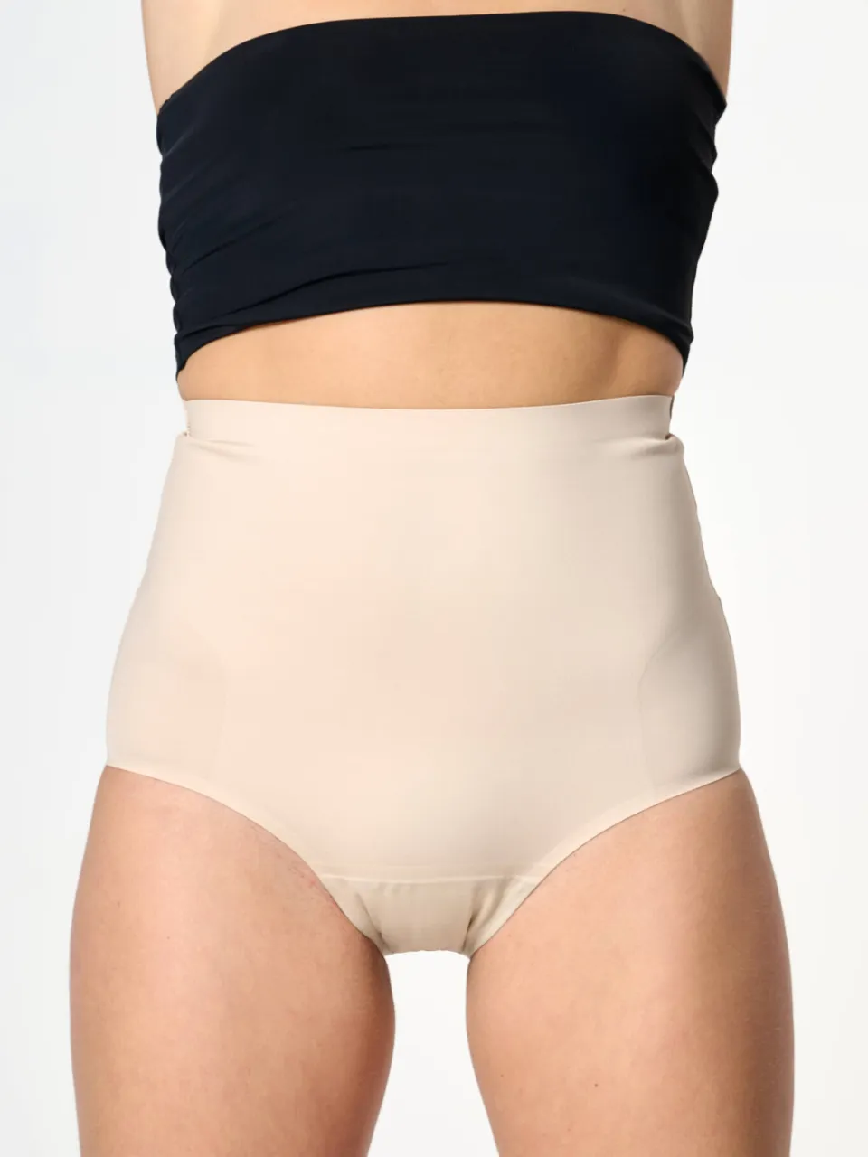 Moodies Undies medium/sterk absorberende corrigerende high waist menstruatieslip beige, foto 4