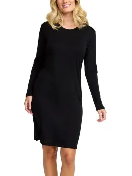 Damella Wool Long Sleeved Nightdress Zwart,Versch.kleure/Patroon,Beige,Wit,Blauw,Roze